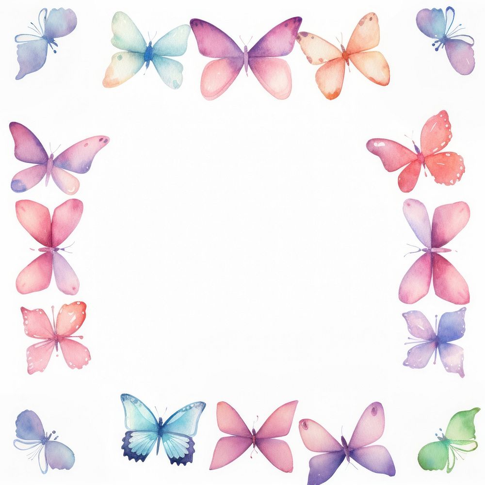 Butterfly square border backgrounds pattern petal. AI generated Image by rawpixel.