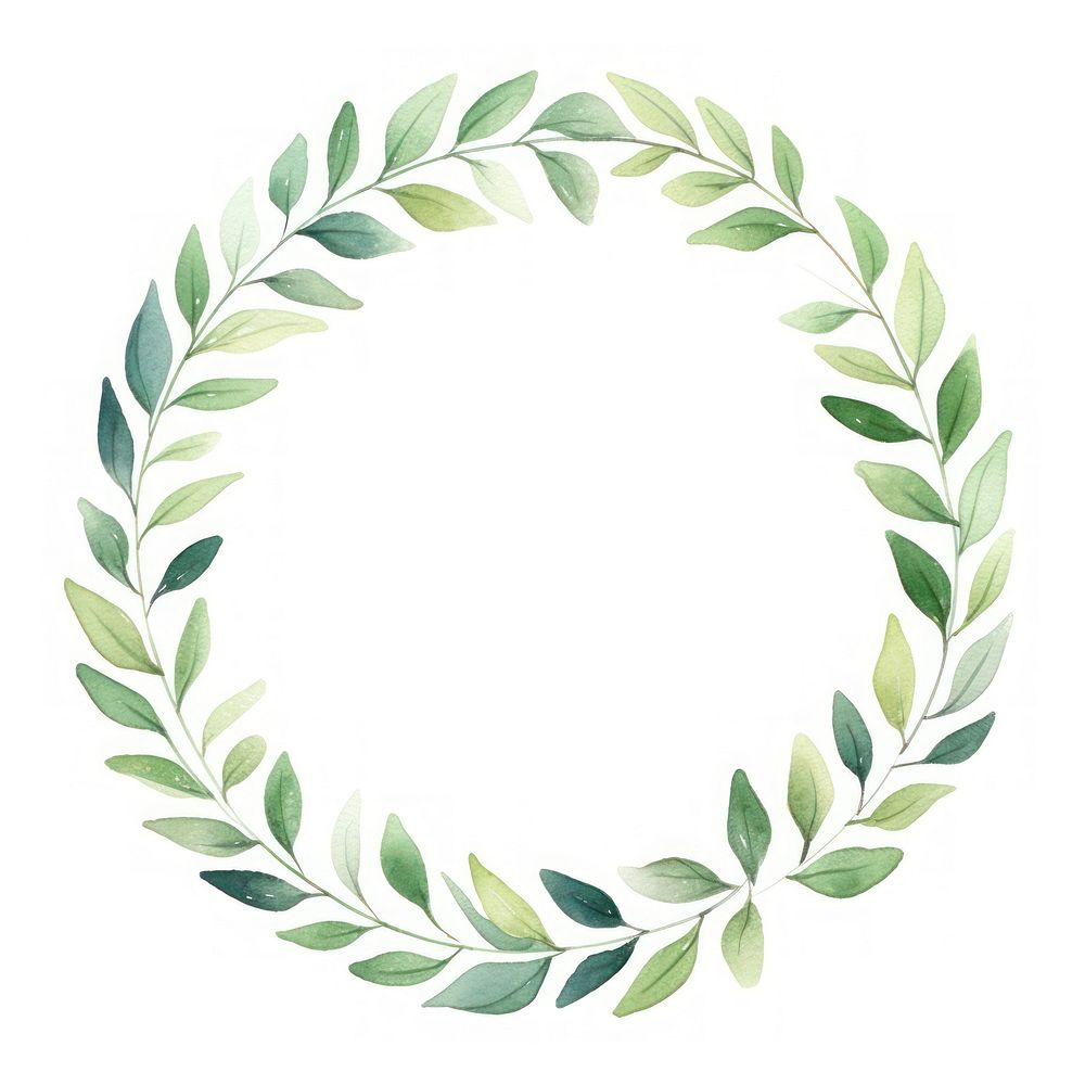 Green leaf circle border pattern wreath plant. AI generated Image by rawpixel.