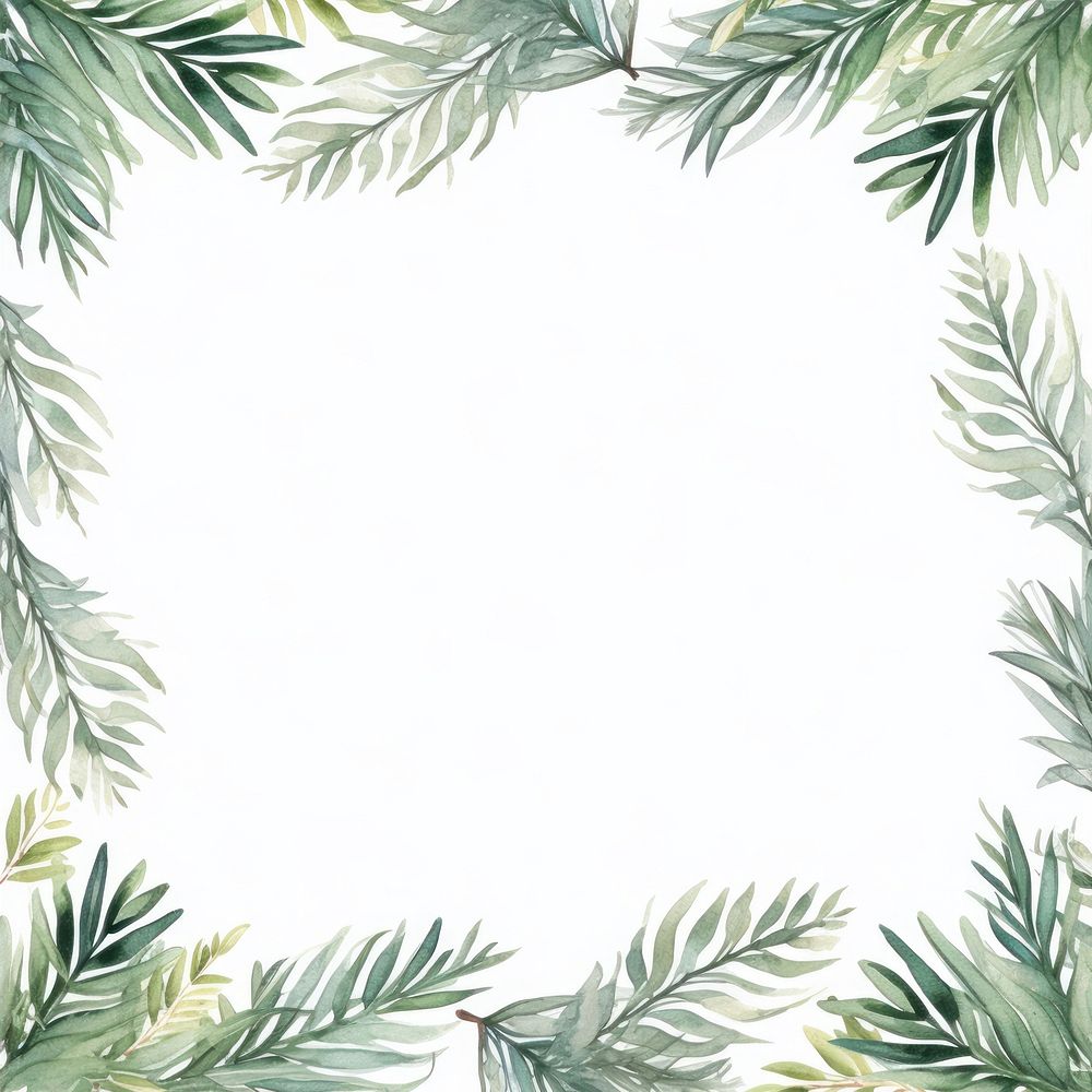 Pine leaves square border backgrounds pattern plant. AI generated Image by rawpixel.
