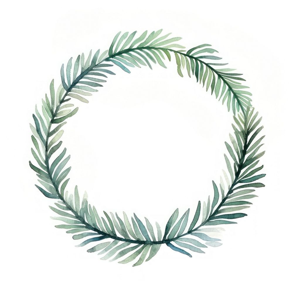 Pine wreath circle border pattern plant leaf. AI generated Image by rawpixel.