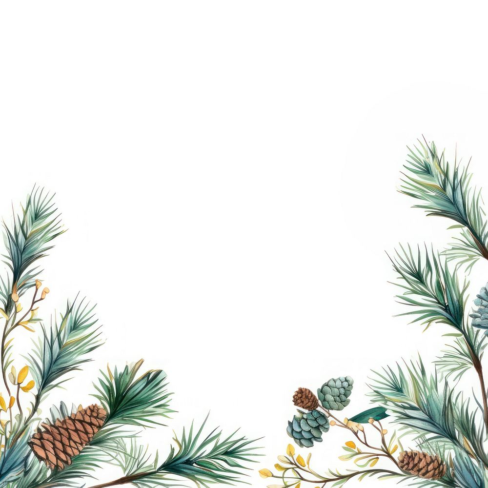 Pine with pine cone square border pattern backgrounds plant. AI generated Image by rawpixel.