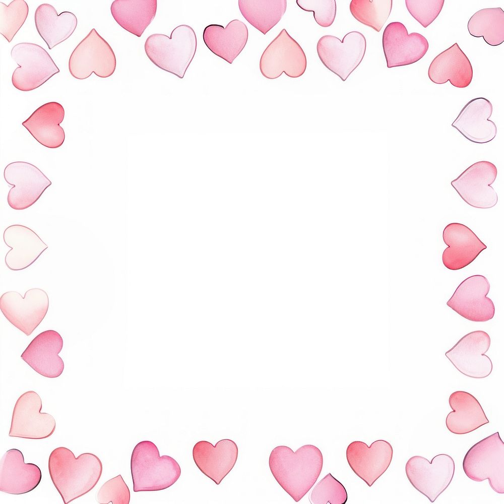 Pink hearts square border backgrounds pattern petal. AI generated Image by rawpixel.