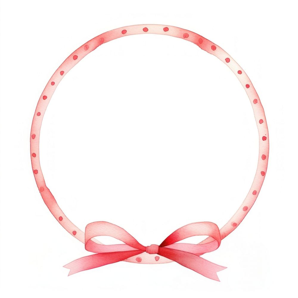 Little red ribbon circle border white background celebration accessories. AI generated Image by rawpixel.