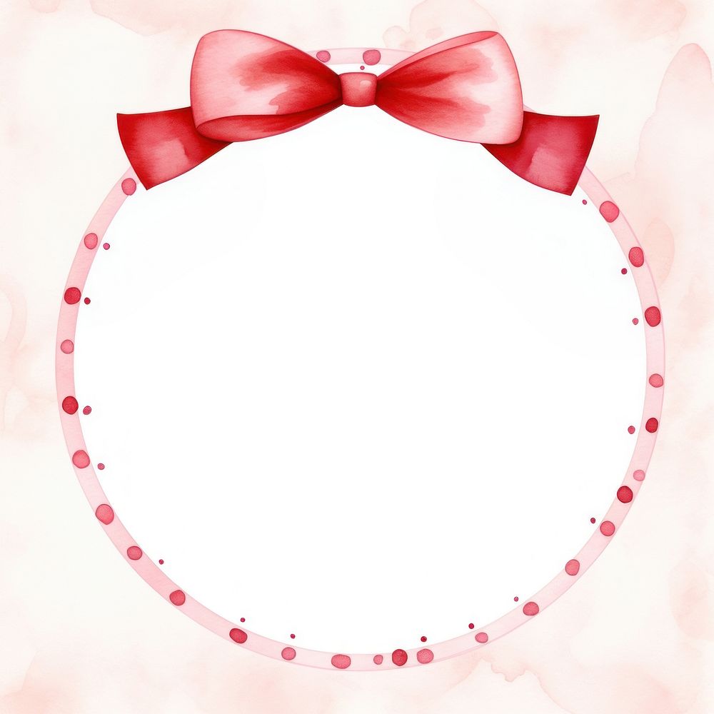 Little red ribbon circle border pattern celebration accessories. AI generated Image by rawpixel.