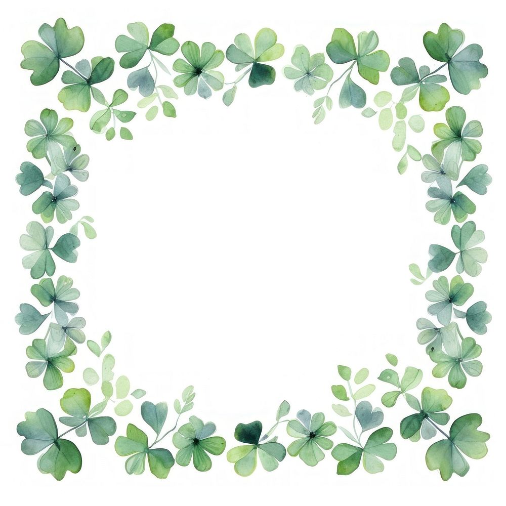 Lucky clover square border pattern backgrounds green. AI generated Image by rawpixel.