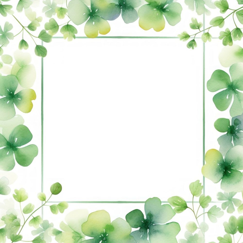 Lucky clover square border pattern backgrounds plant. AI generated Image by rawpixel.