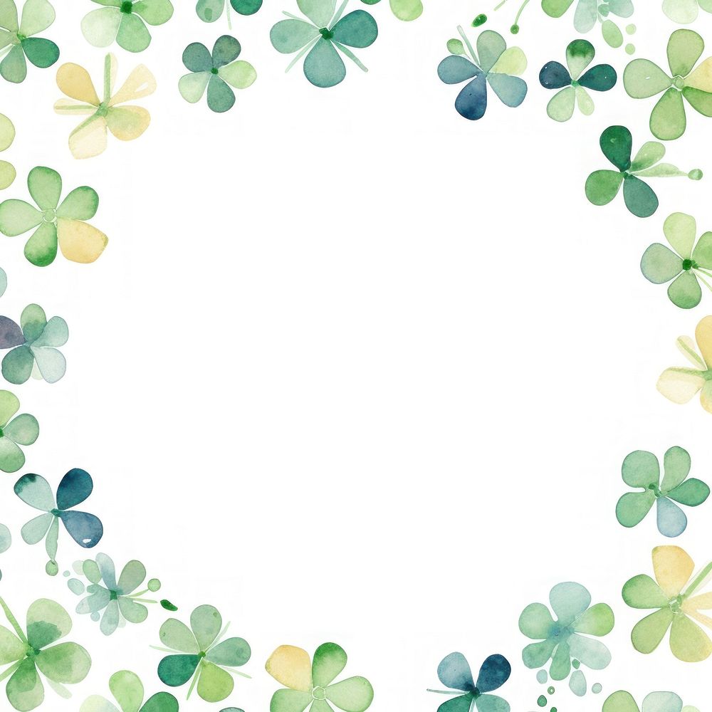 Lucky clover circle border pattern backgrounds plant. AI generated Image by rawpixel.