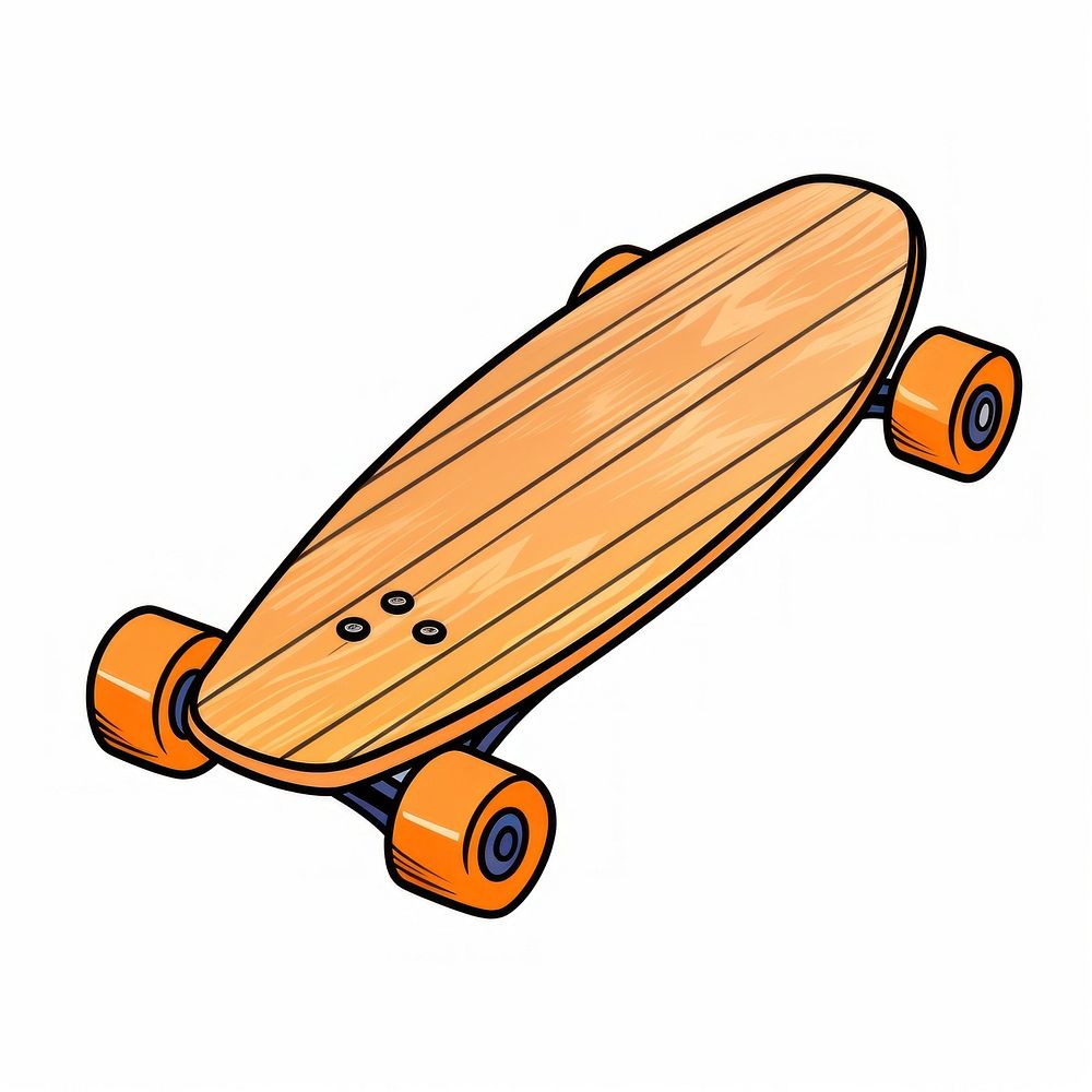 Skateboard white background skateboarding skateboarder. AI generated Image by rawpixel.