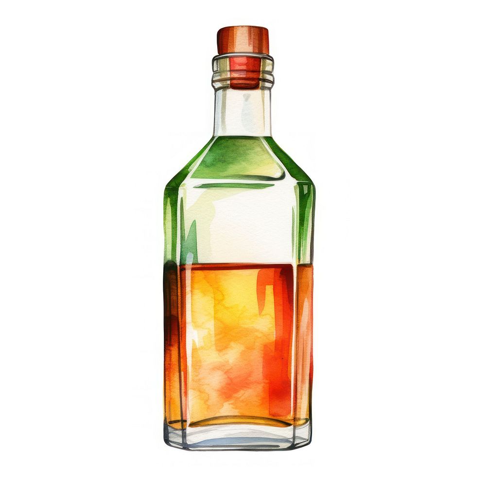 Alcohol bottle drink white background. AI generated Image by rawpixel.