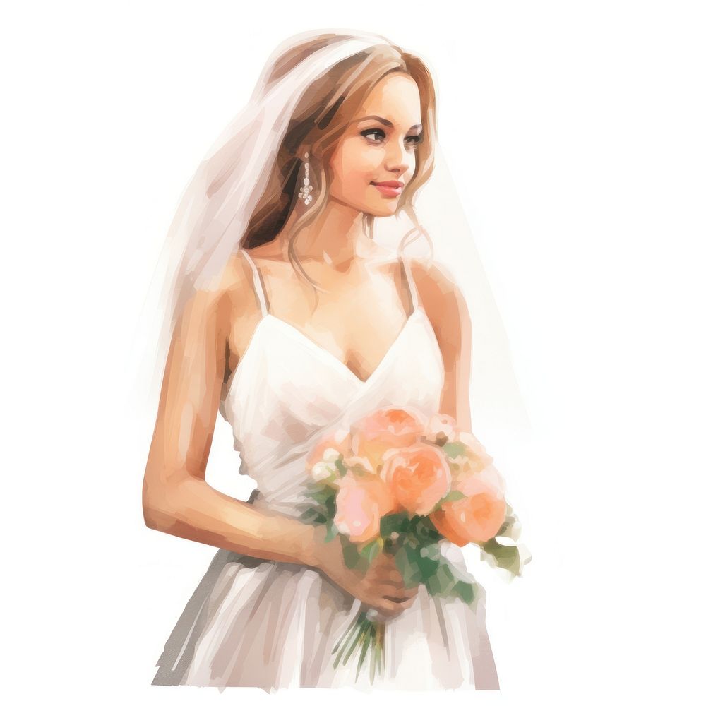 Bride fashion wedding flower. AI generated Image by rawpixel.