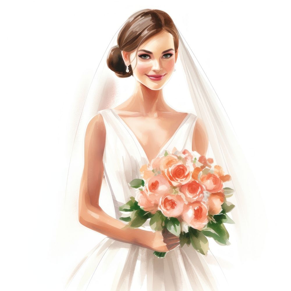 Bride flower fashion wedding. AI generated Image by rawpixel.