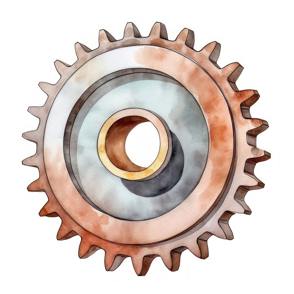 Gear metal wheel white background. AI generated Image by rawpixel.