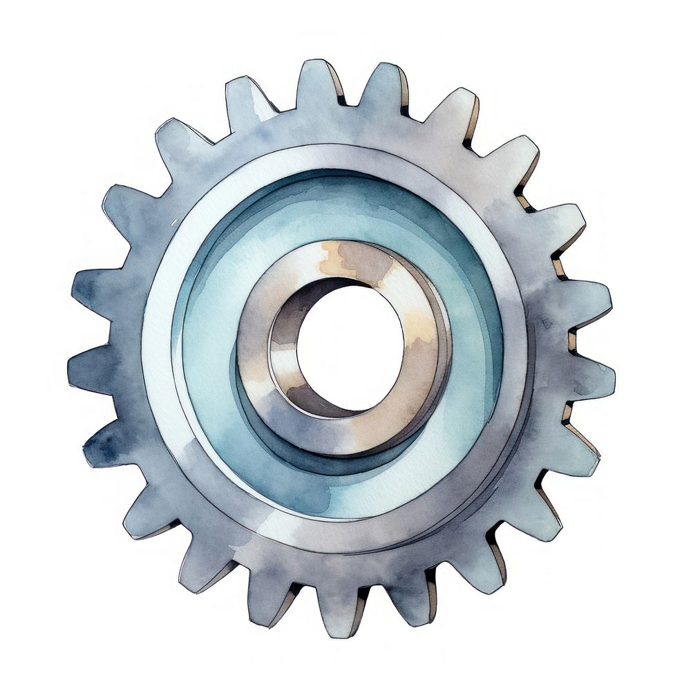 Gear metal wheel white background. AI generated Image by rawpixel.