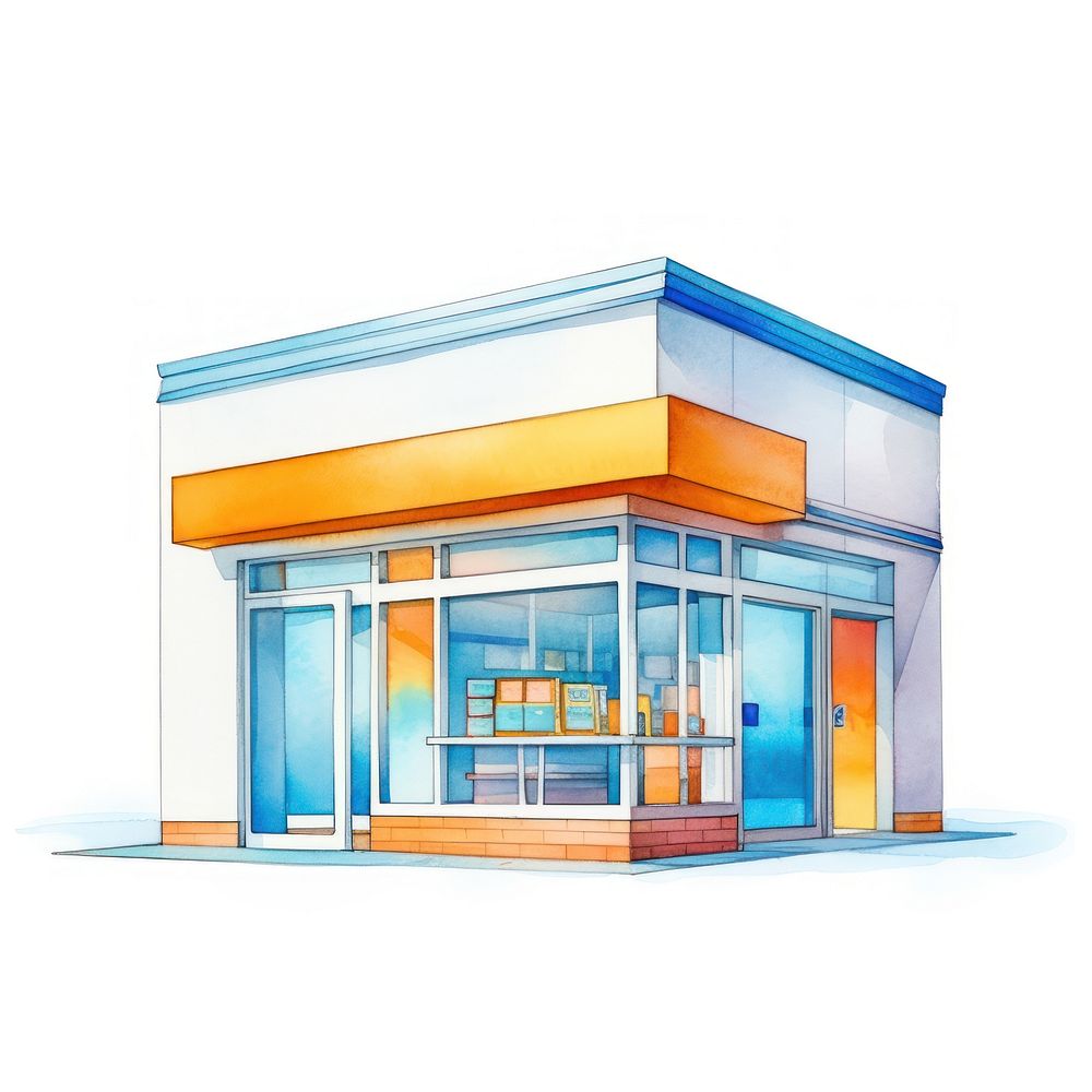 Store white background architecture building. AI generated Image by rawpixel.