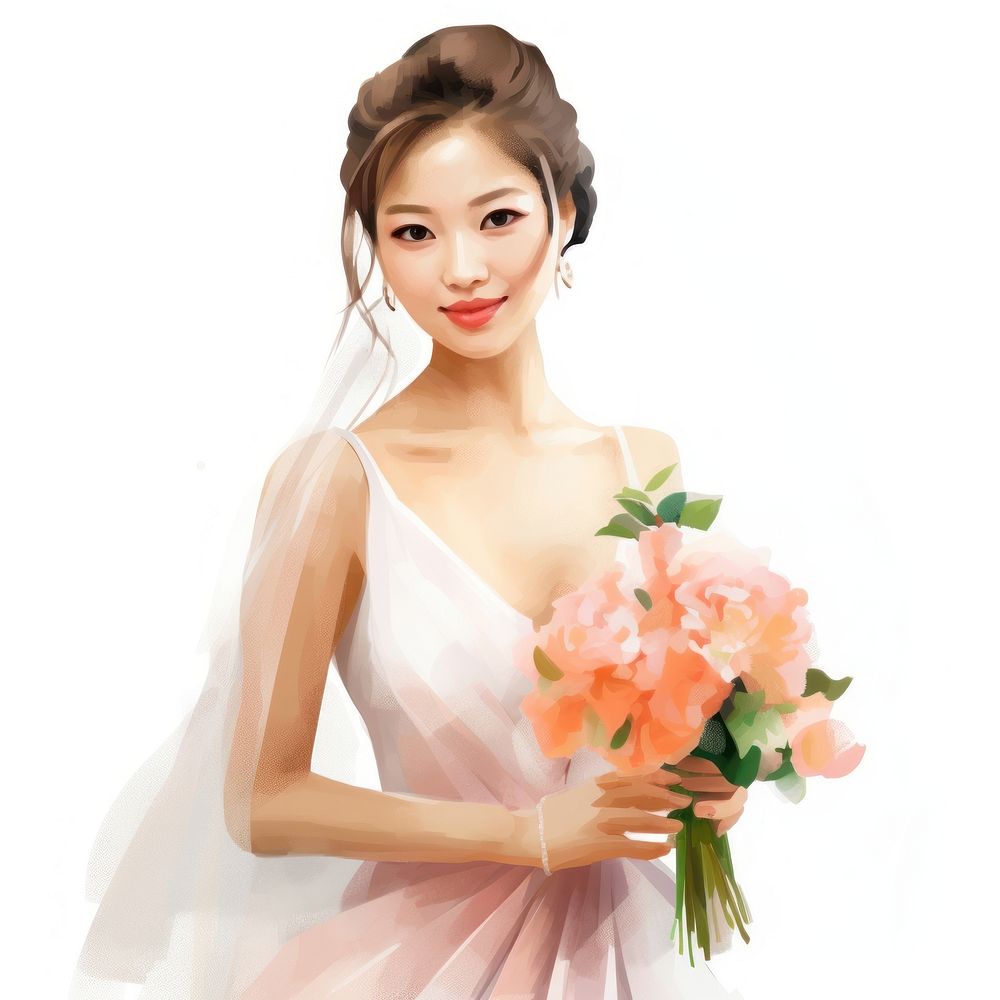 Bride fashion wedding flower. AI generated Image by rawpixel.