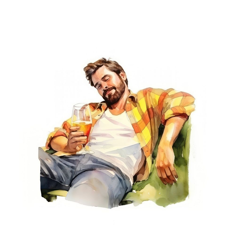 Men alcoholic painting drinking portrait. AI generated Image by rawpixel.