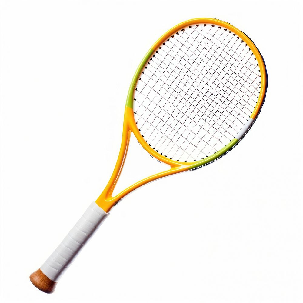Tennis racket with a Tennis ball tennis sports white background. AI generated Image by rawpixel.
