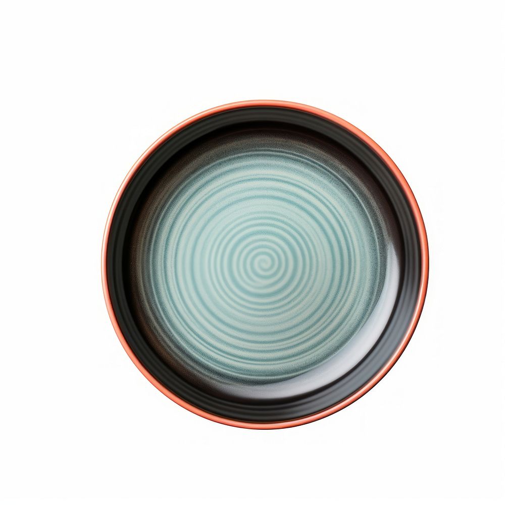 Top view empty ceramic round black plate photo bowl white background. AI generated Image by rawpixel.