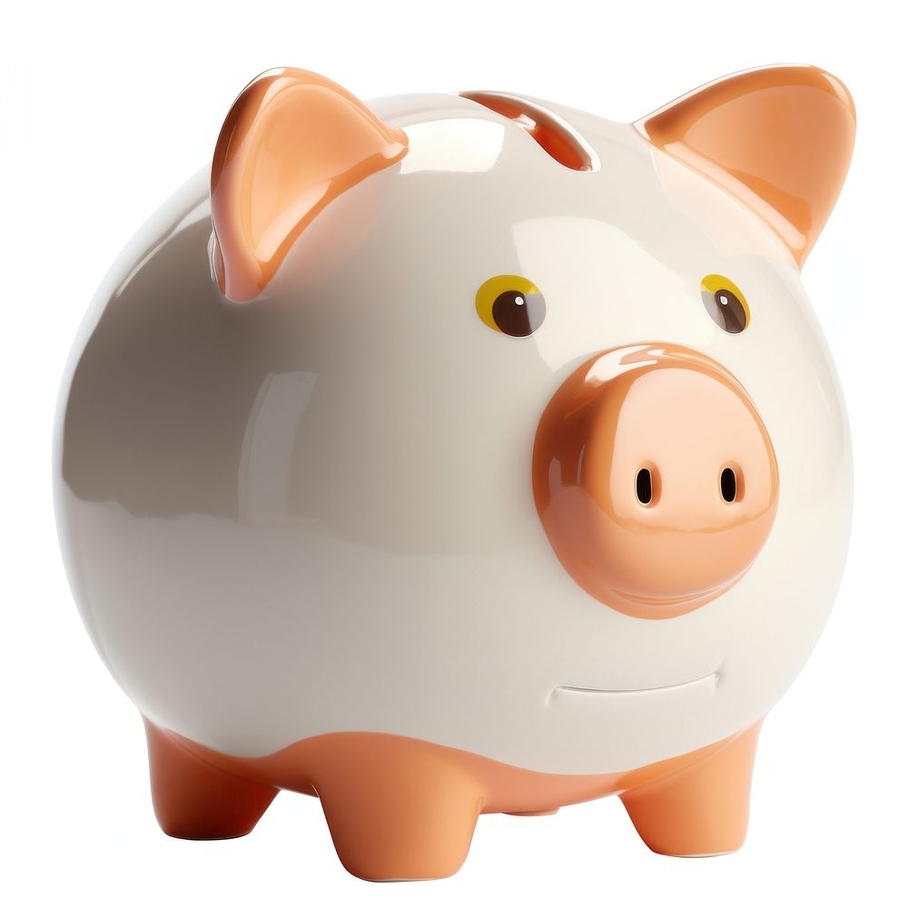 Piggy bank coin white background representation. AI generated Image by rawpixel.