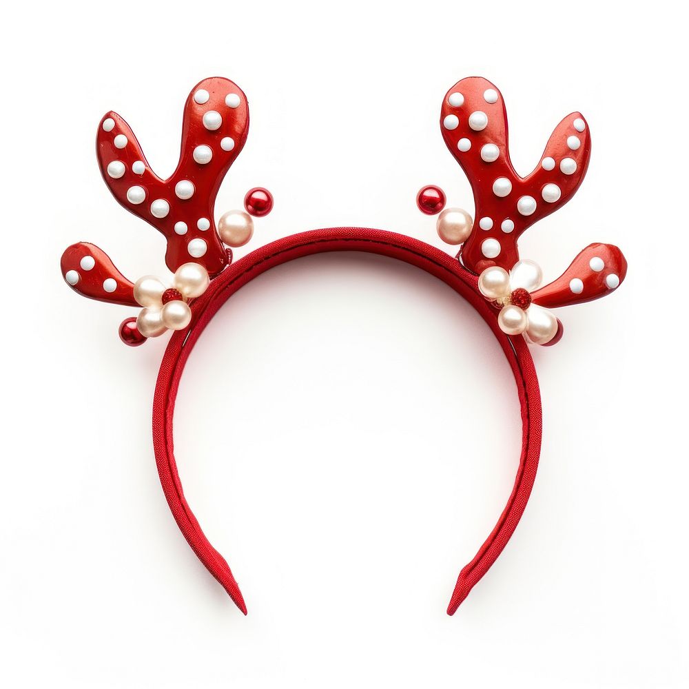 Reindeer headband christmas red white background. AI generated Image by rawpixel.