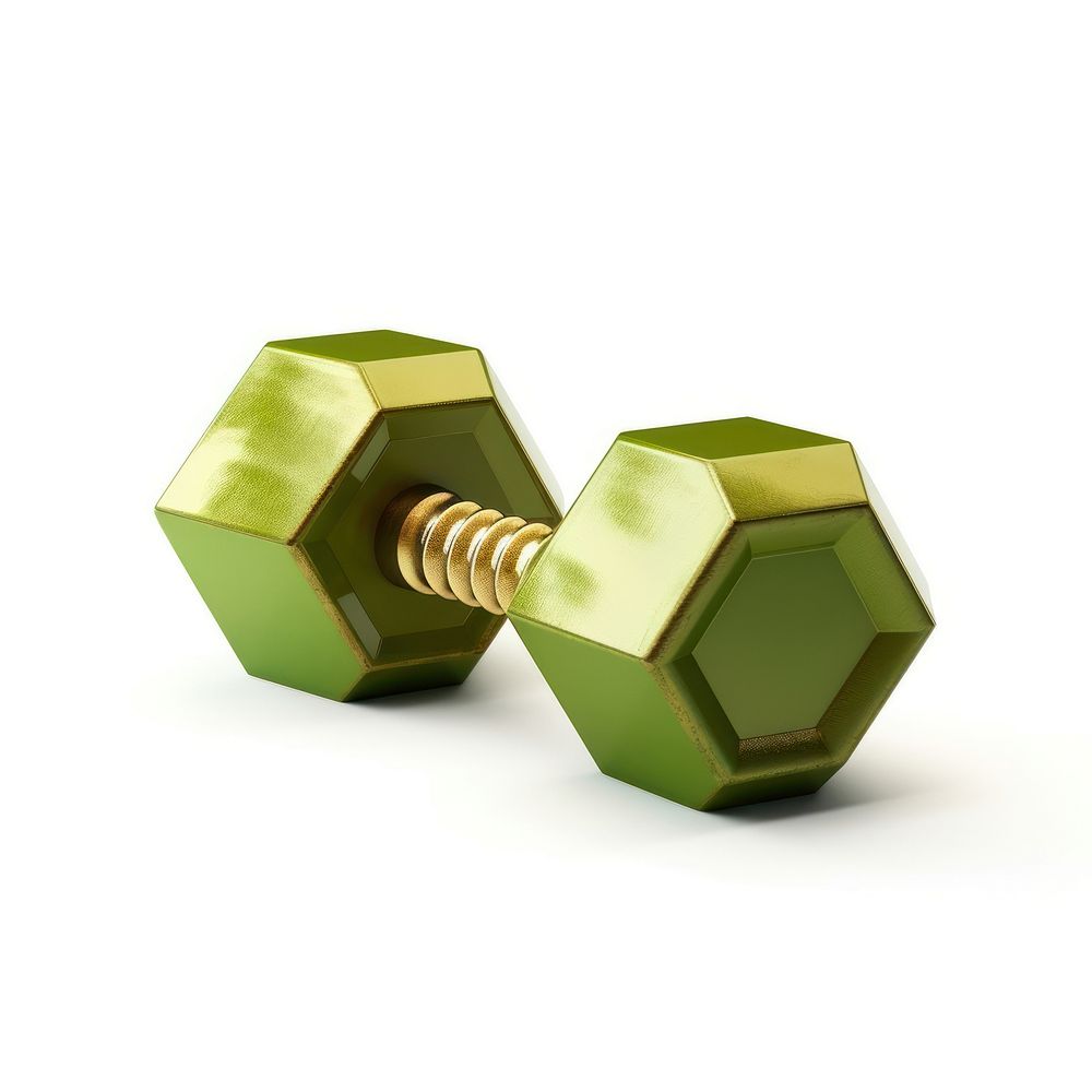 Classic Hexagonal Dumbbells dumbbell green white background. AI generated Image by rawpixel.