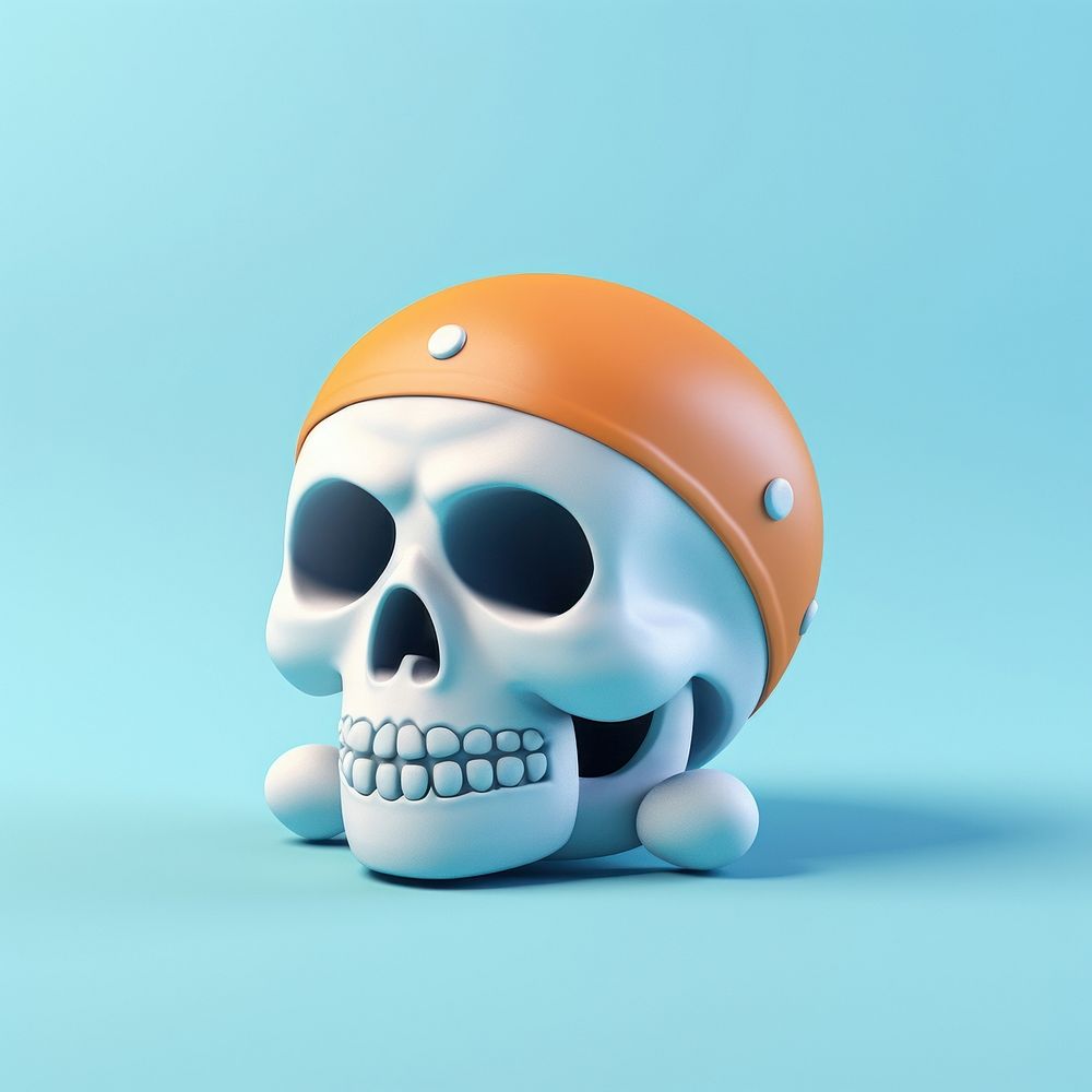 Pirate skull representation figurine cartoon.