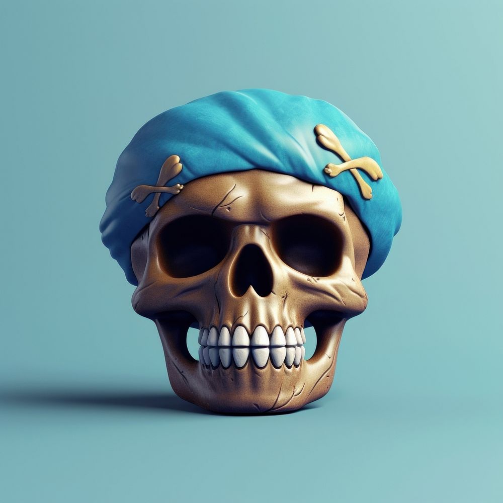 Pirate skull representation creativity sculpture.
