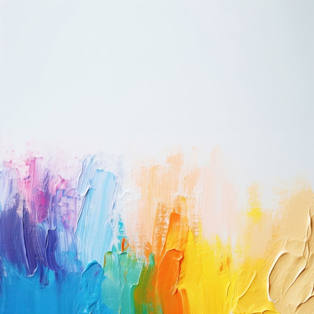 Oil painting brush stroke of Rainbow color backgrounds creativity splattered. AI generated Image by rawpixel.