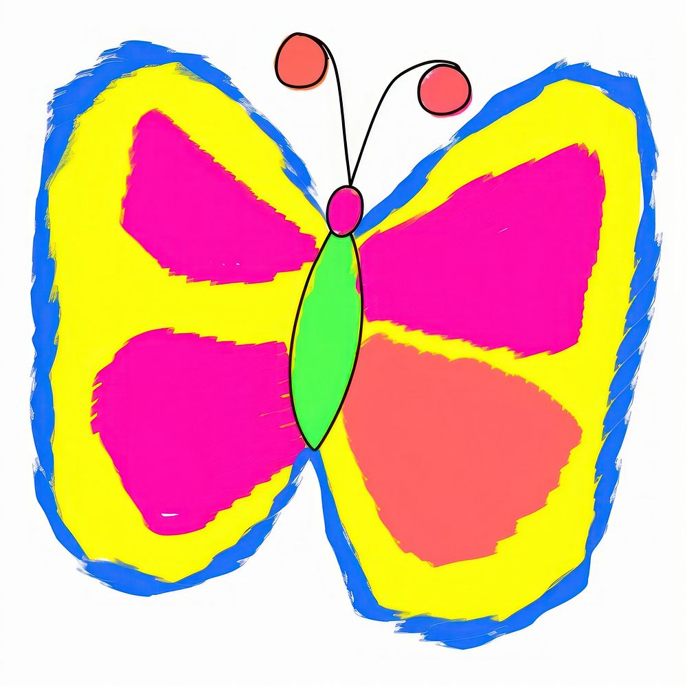 Butterfly pattern drawing vibrant color.