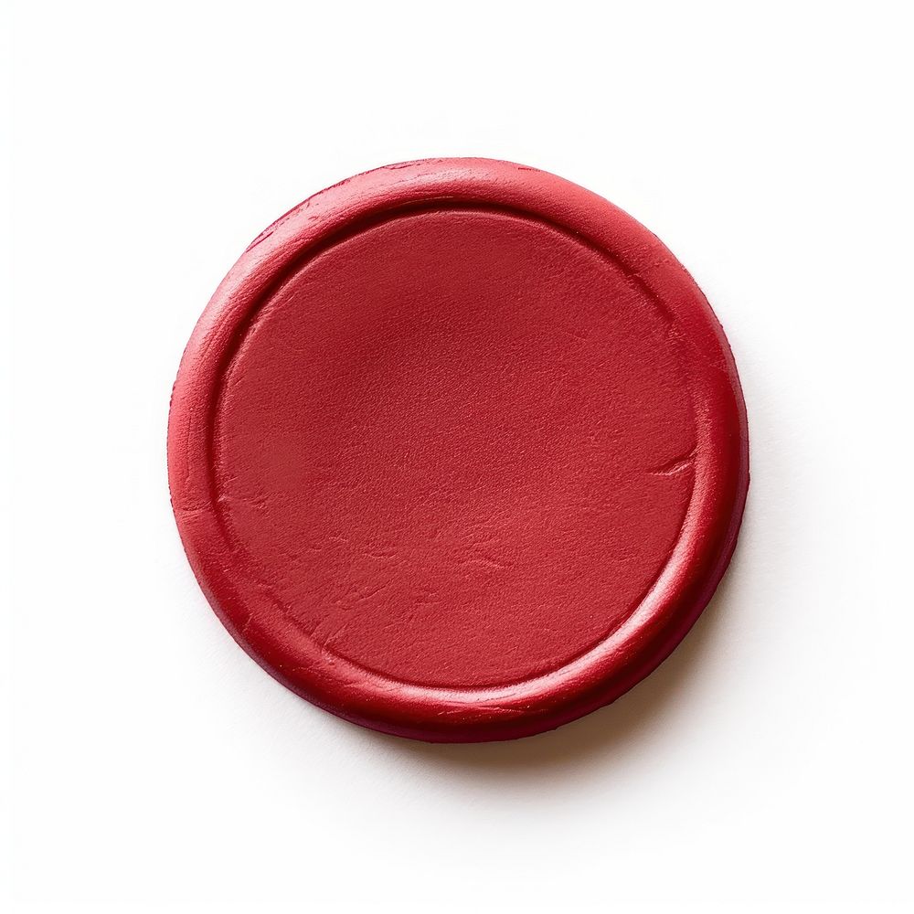 Plain red Seal Wax stamp white background basketball dishware.