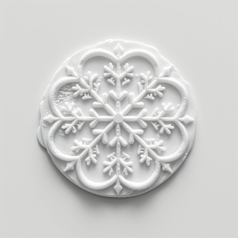 Seal Wax Stamp white snowflake creativity monochrome porcelain.