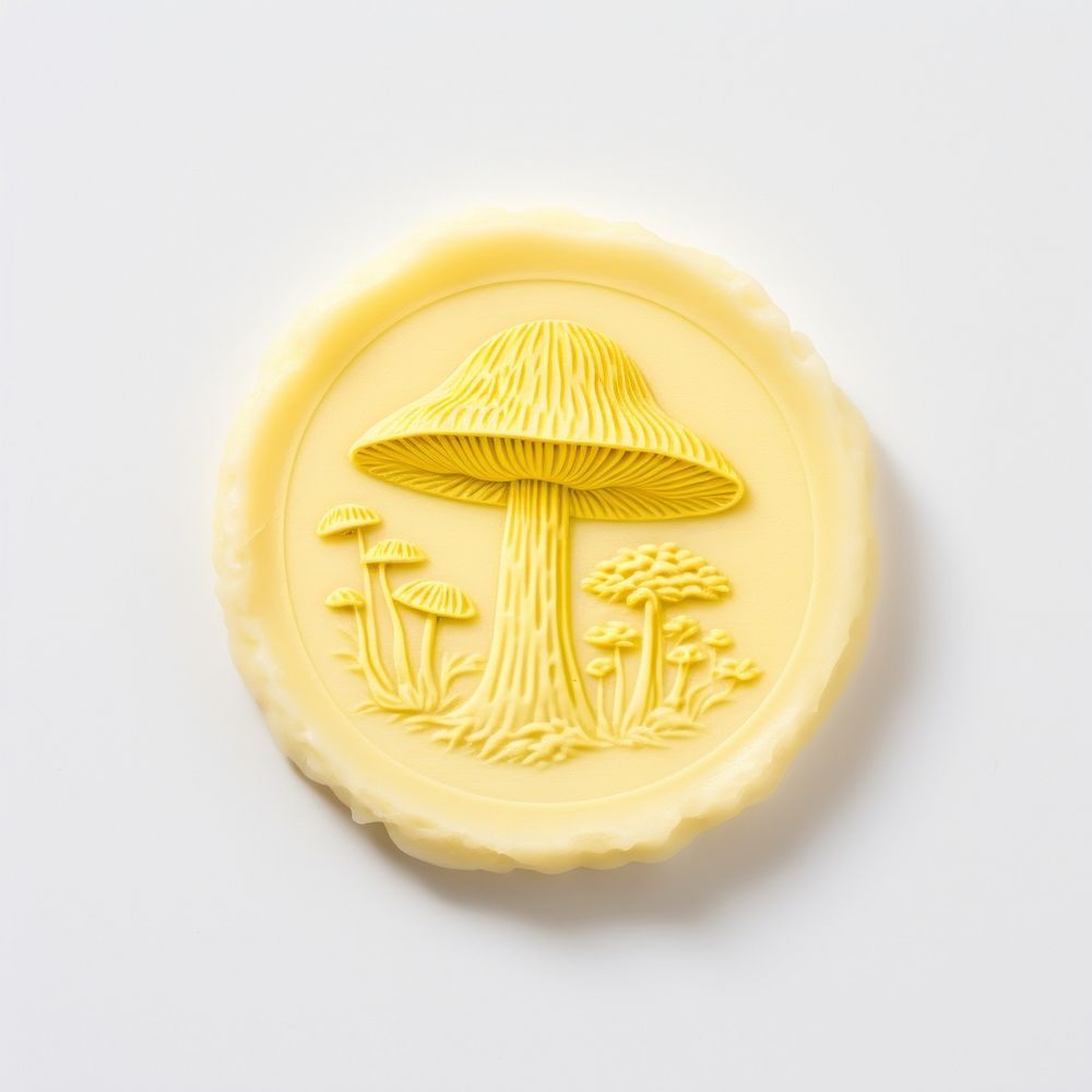 Seal Wax Stamp a mushroom yellow fungus food.