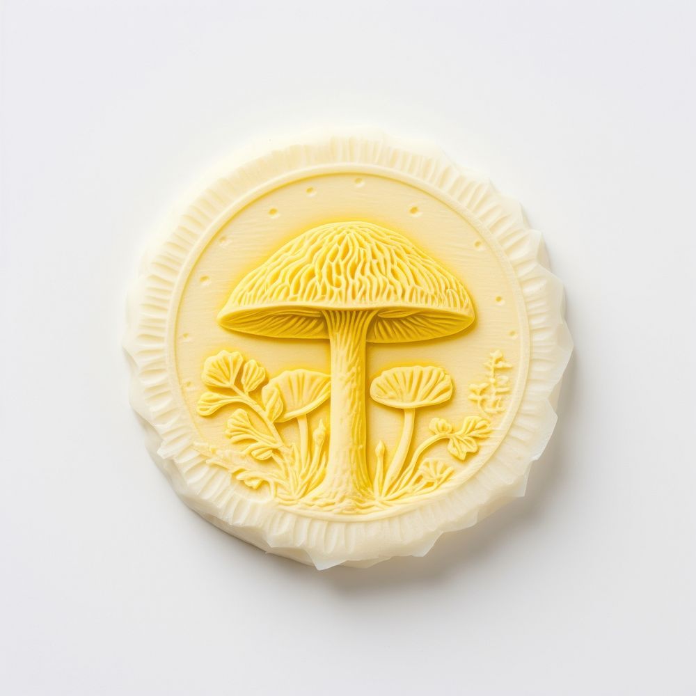 Seal Wax Stamp a mushroom fungus yellow freshness.