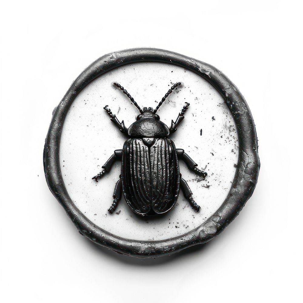 Seal Wax Stamp a bug animal insect white background.