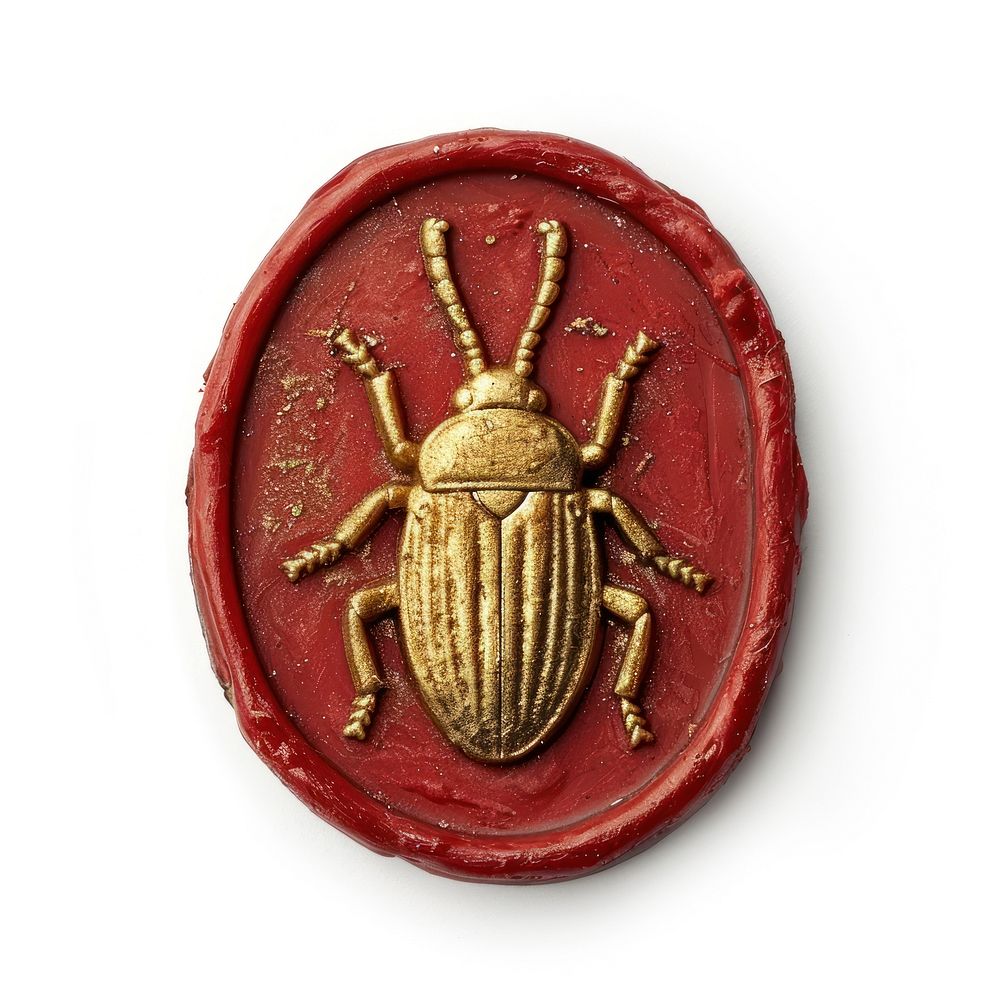 Seal Wax Stamp a bug white background representation accessories.