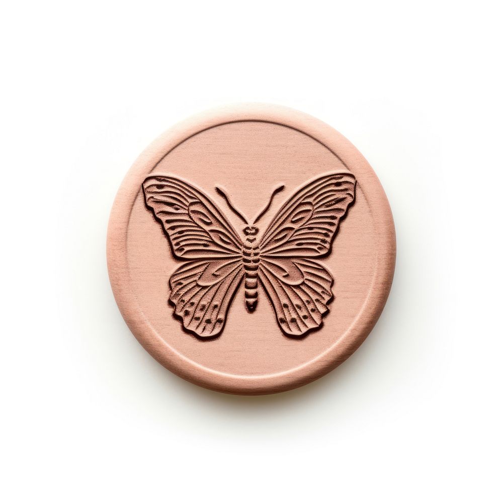 Seal Wax Stamp a butterfly shape white background accessories.