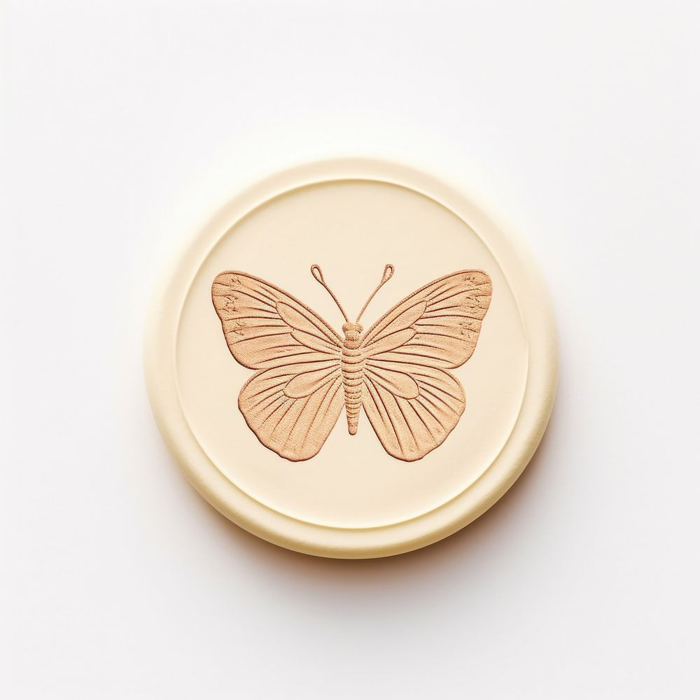 Seal Wax Stamp a butterfly shape white background accessories.