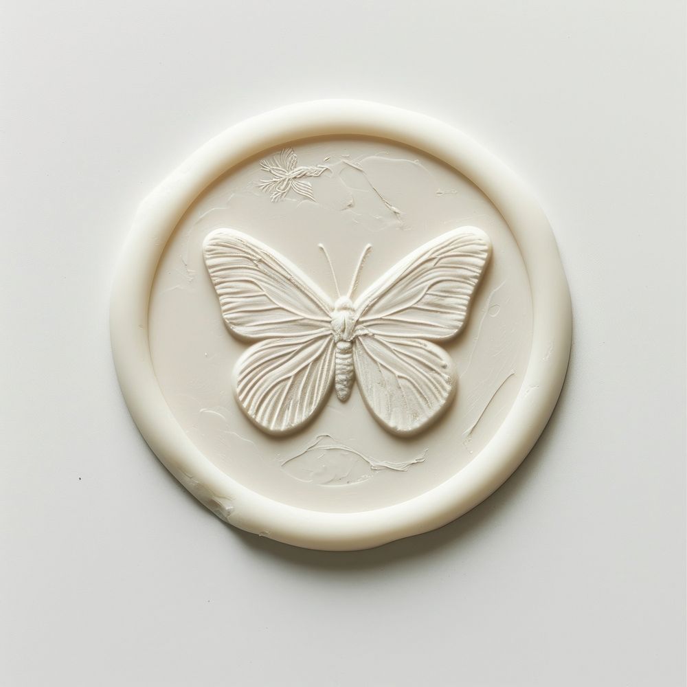 Seal Wax Stamp a butterfly porcelain dishware pattern.
