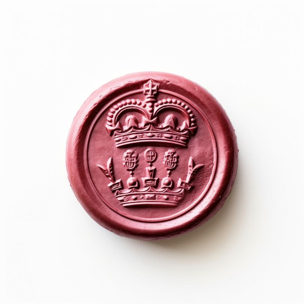 Seal Wax Stamp a crown craft white background currency.
