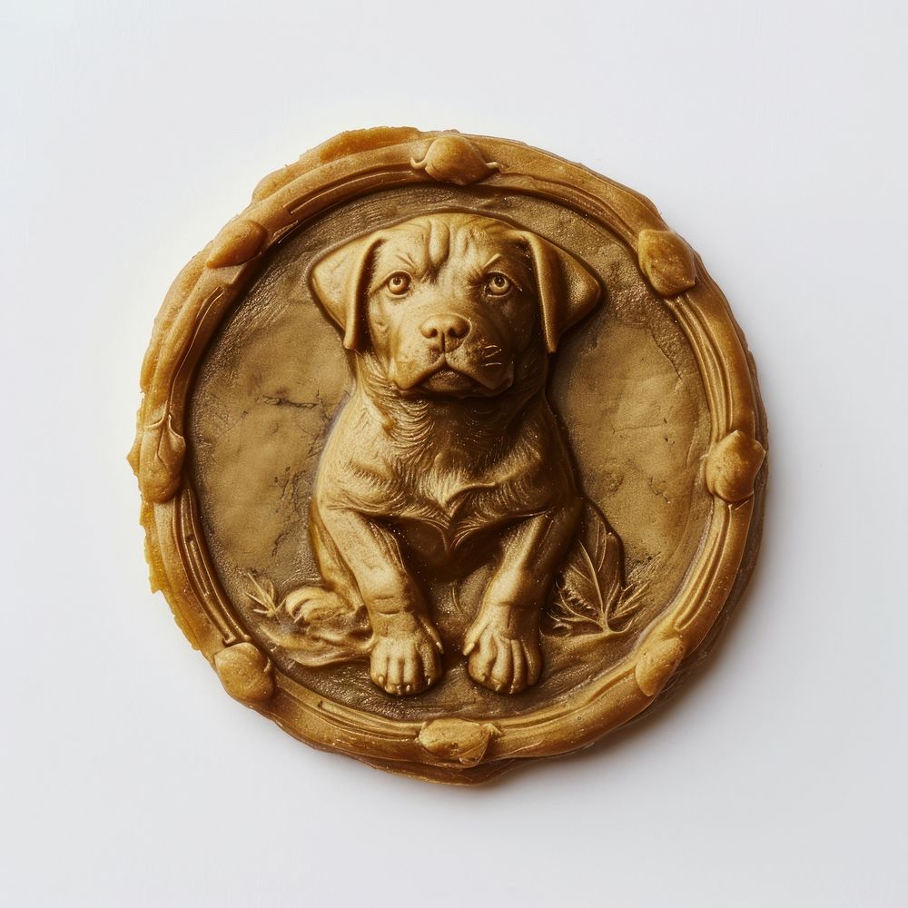 Seal Wax Stamp a dog animal mammal bronze.