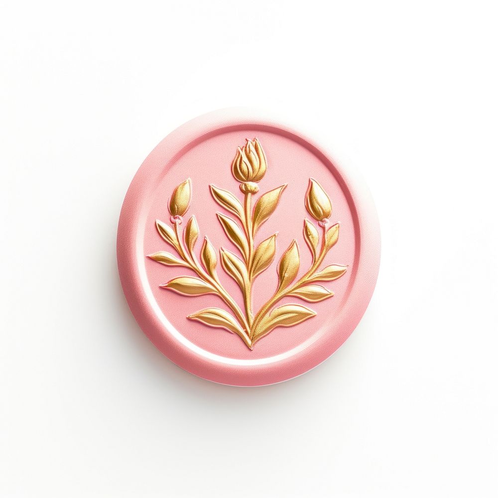 Seal Wax Stamp a floral locket shape gold.