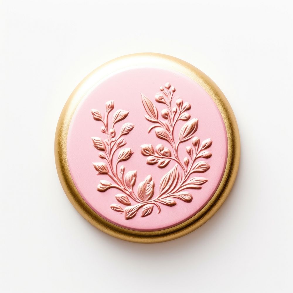 Seal Wax Stamp a floral jewelry shape gold.