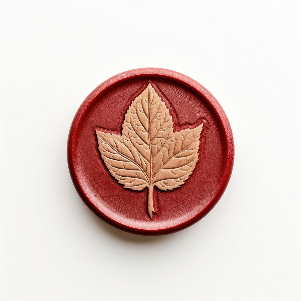 Seal Wax Stamp a leaf plant white background dishware.