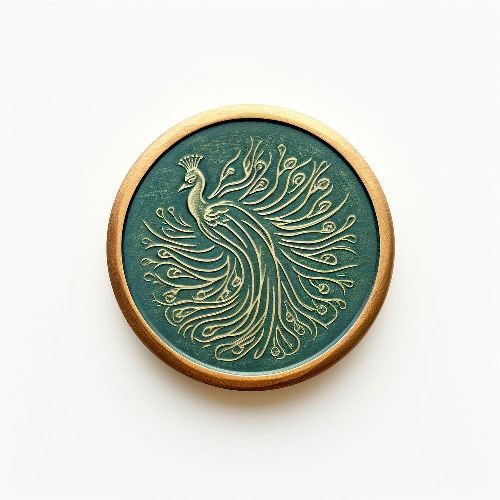 Seal Wax Stamp a peacock jewelry pattern locket.