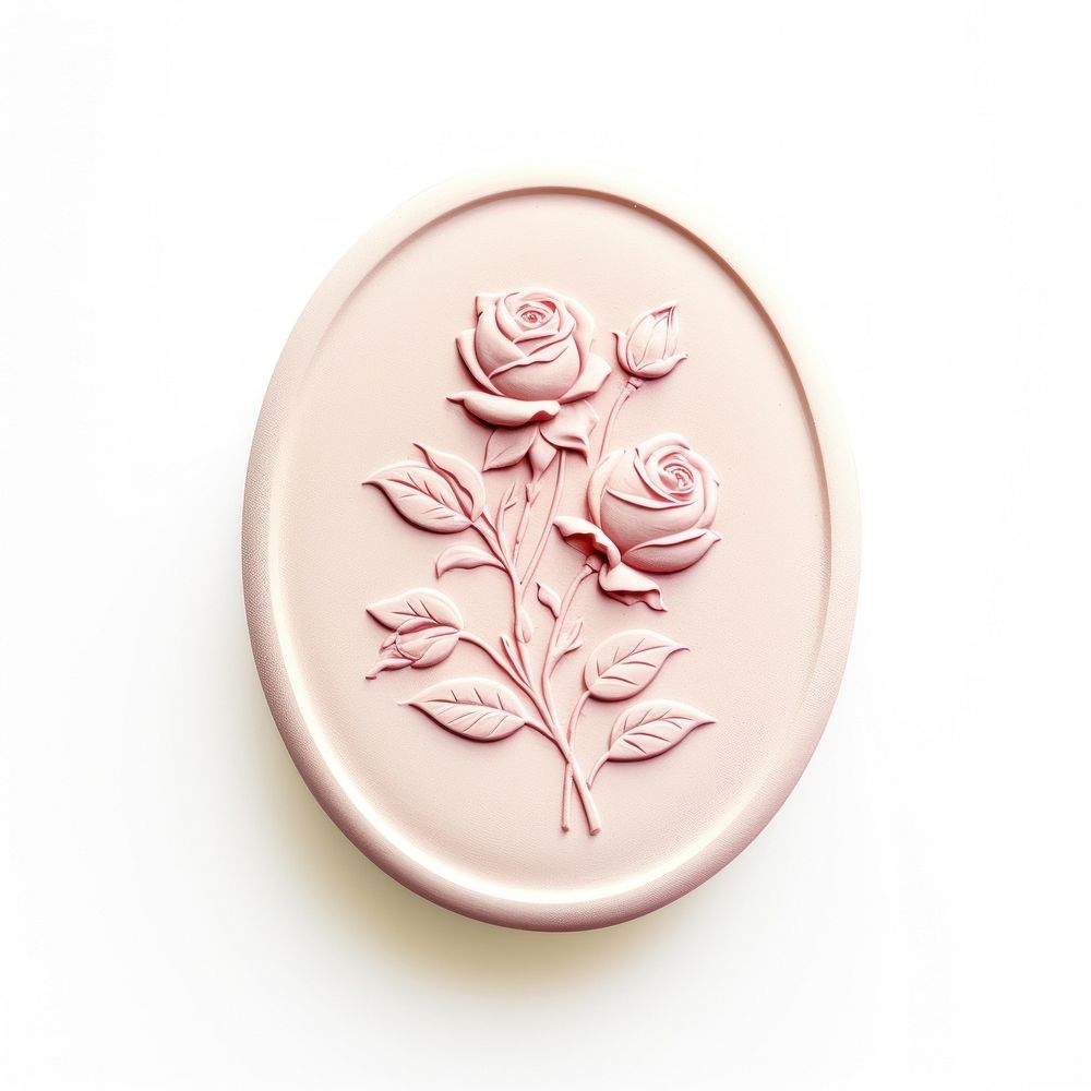 Seal Wax Stamp a rose bouquet shape white background confectionery.