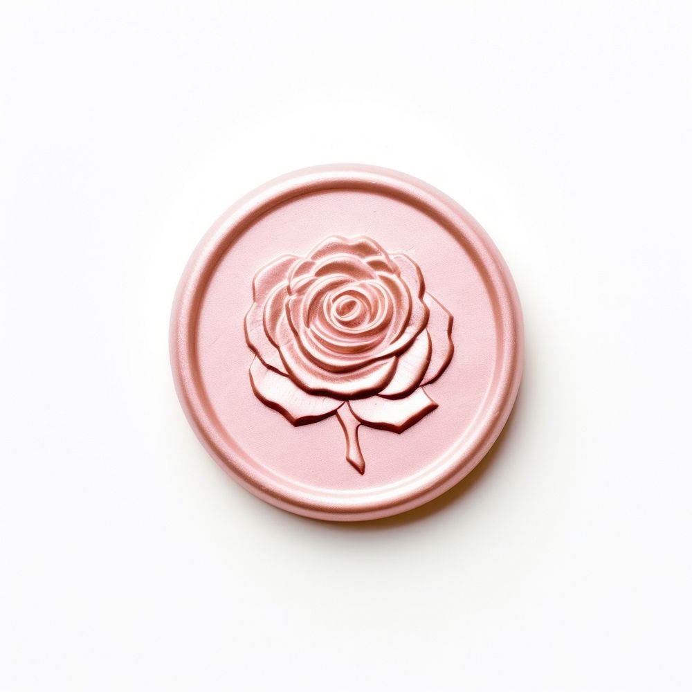 Seal Wax Stamp a rose shape white background confectionery.