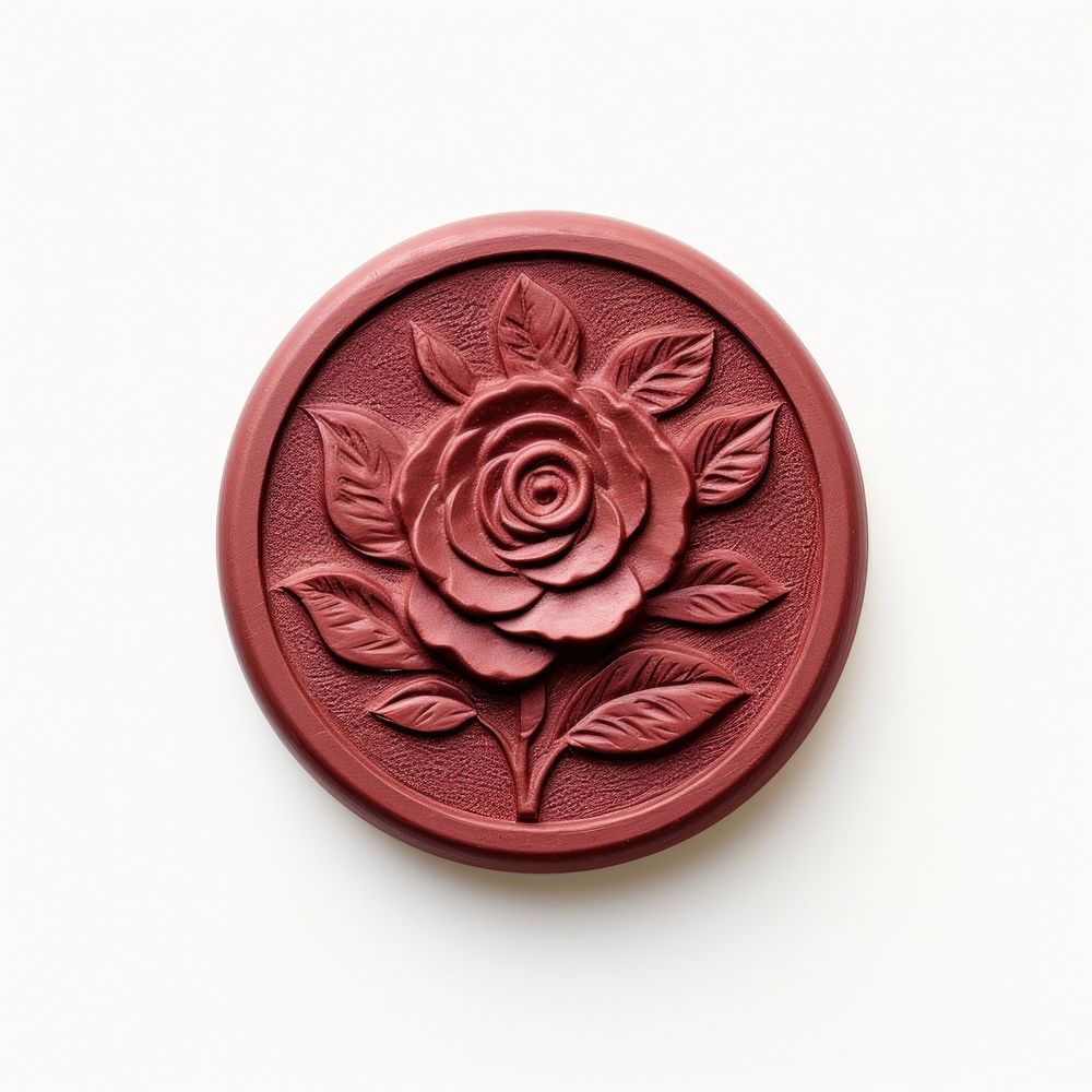 Seal Wax Stamp a rose locket craft white background.
