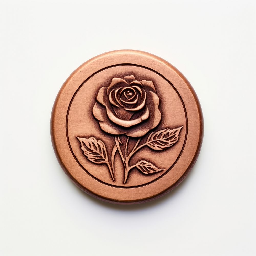 Seal Wax Stamp a rose jewelry craft white background.