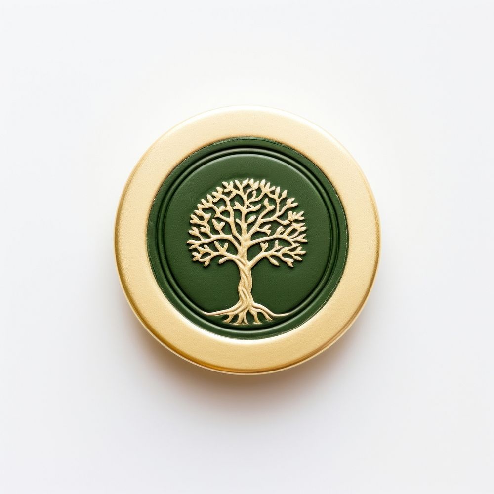 Seal Wax Stamp a tree jewelry locket green.