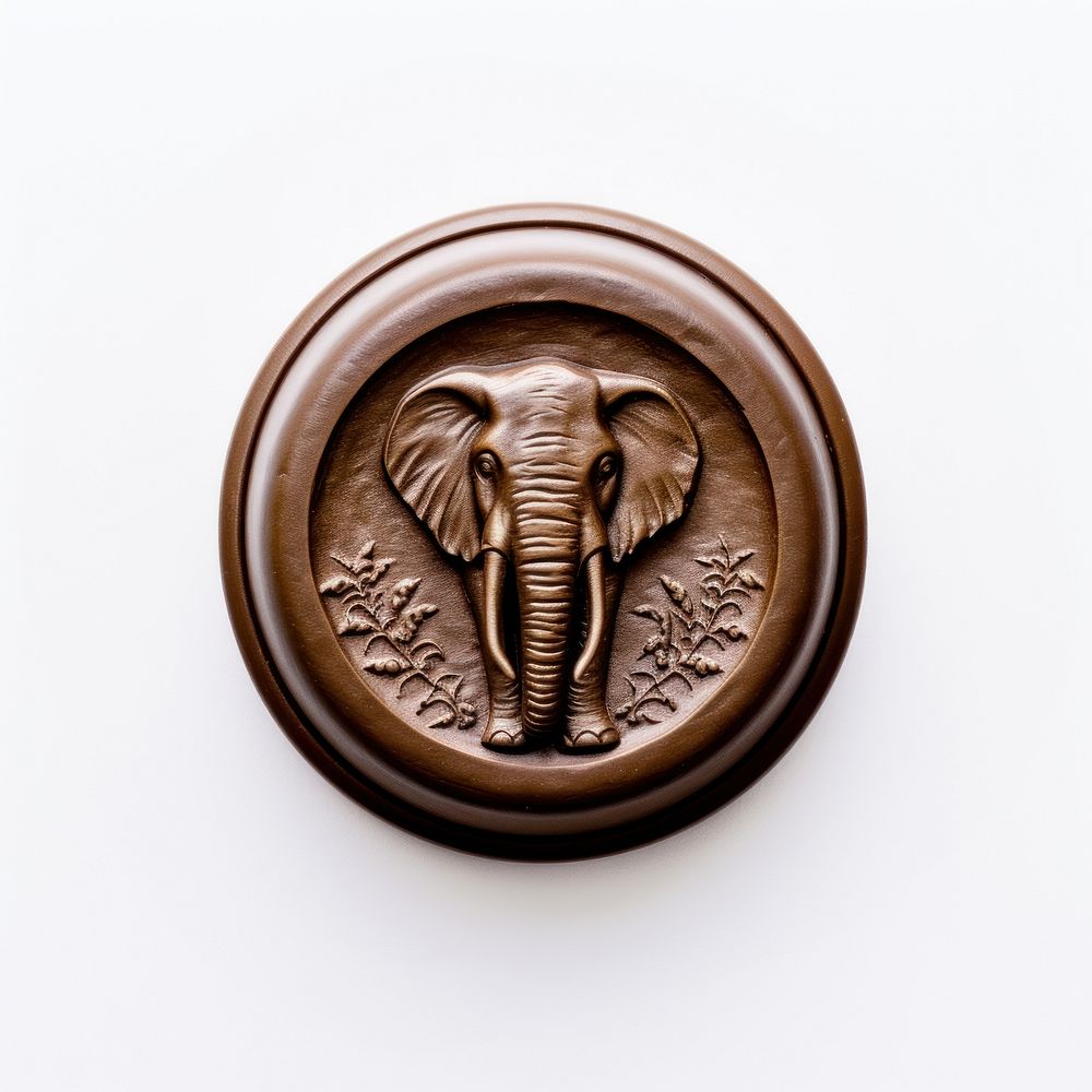Seal Wax Stamp an elephant animal mammal bronze.